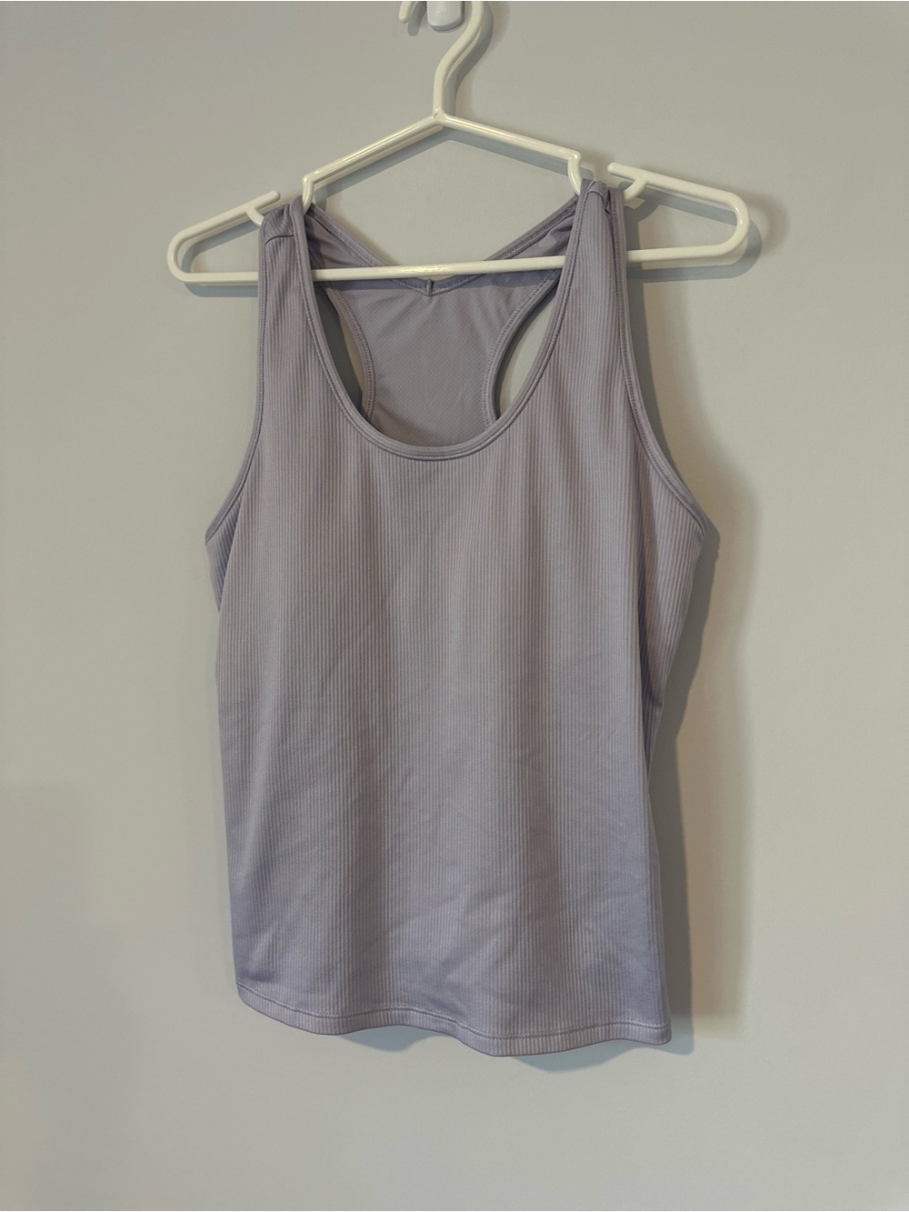 Athletic Works Ribbed Tank Top Medium Lavender Padded Built In Bra - Picture 3 of 8